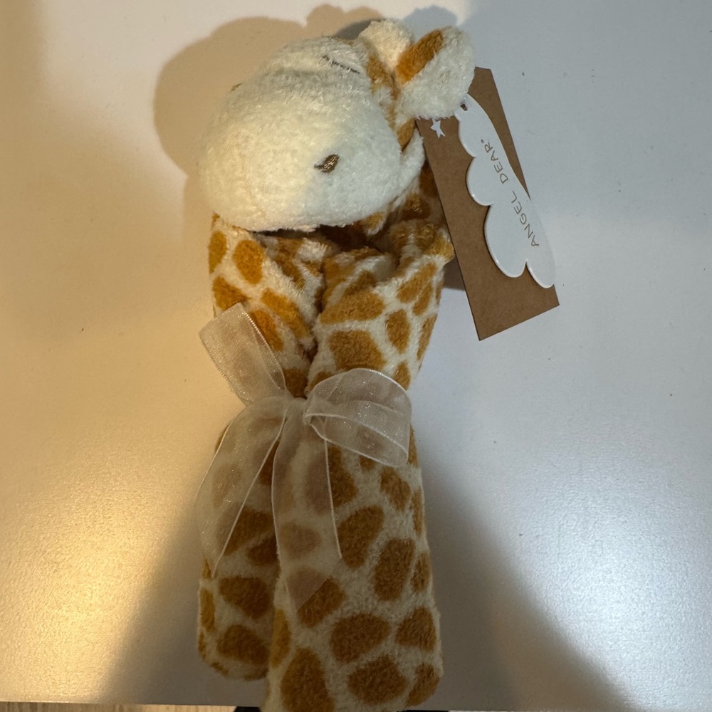 Angel Dear Giraffe Lovey Blanket - Brown and White